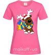 Женская футболка Striped deer український Ярко-розовый фото