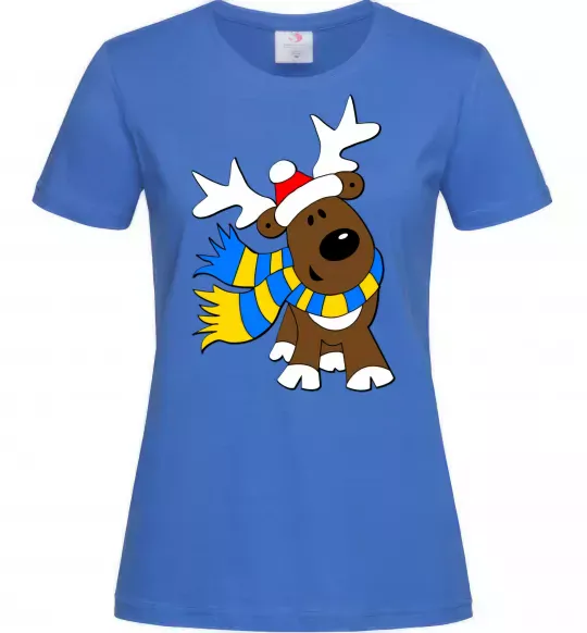 Женская футболка Striped deer український Ярко-синий фото