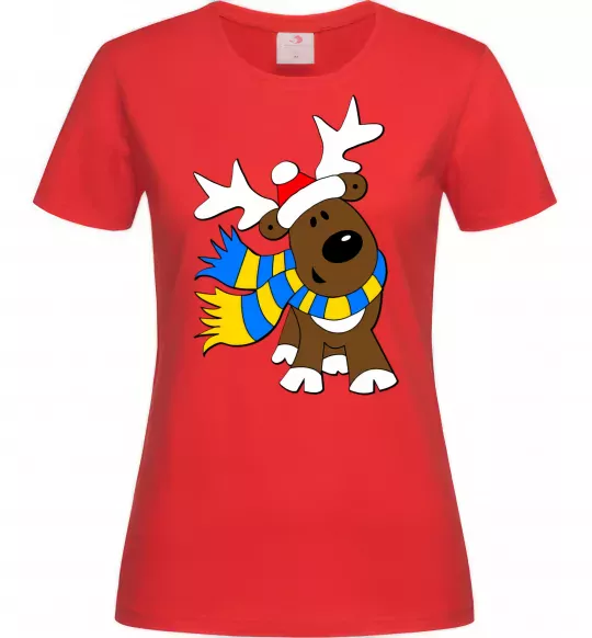 Женская футболка Striped deer український Красный фото