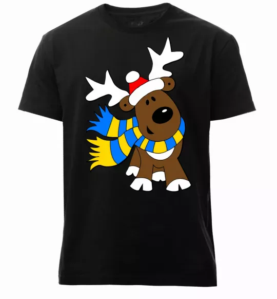 Мужская премиум футболка Striped deer український Черный фото