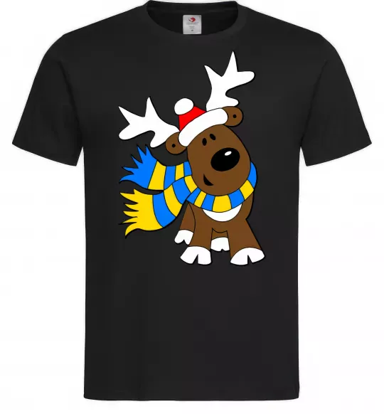 Мужская футболка Striped deer український Черный фото