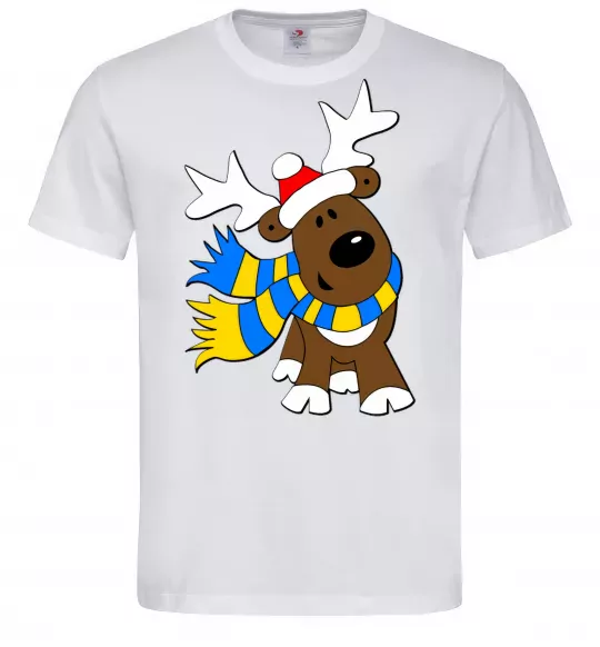 Мужская футболка Striped deer український Белый фото