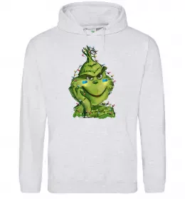 Мужская толстовка (худи) Christmas skull Серый меланж фото Мужская толстовка (худи) Christmas skull Серый меланж фото