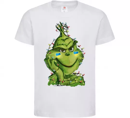 Детская футболка Грінч у гірлянді український Белый фото