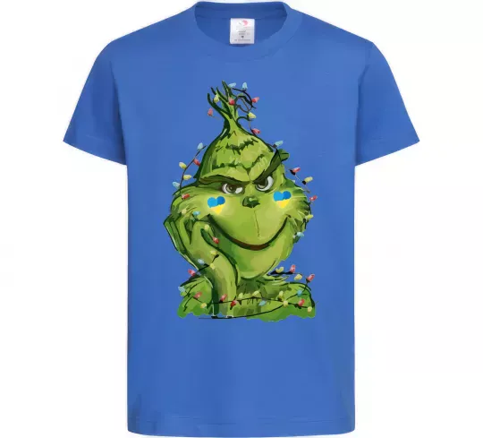 Детская футболка Грінч у гірлянді український Ярко-синий фото