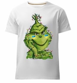 Чоловіча преміум футболка Грінч у гірлянді український