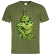Чоловіча футболка Грінч у гірлянді український Оливковий Чоловіча футболка Грінч у гірлянді український Оливковий фото