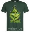 Мужская футболка Грінч у гірлянді український Темно-зеленый фото