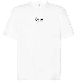 Футболка Оверсайз Kyїv ВИШИВКА Белый фото