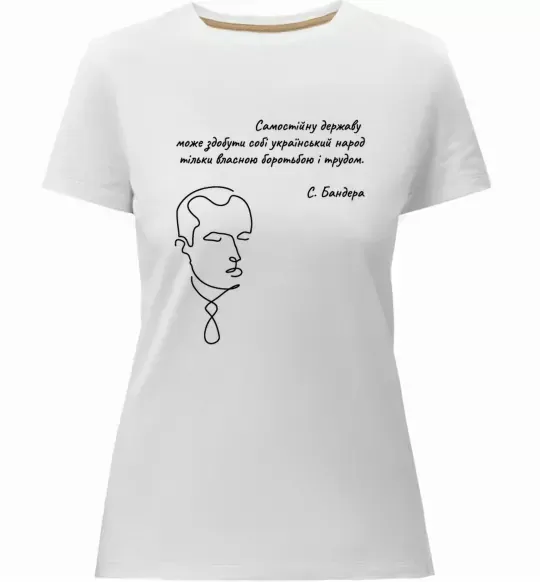 Женская премиум футболка Степан Бандера Белый фото