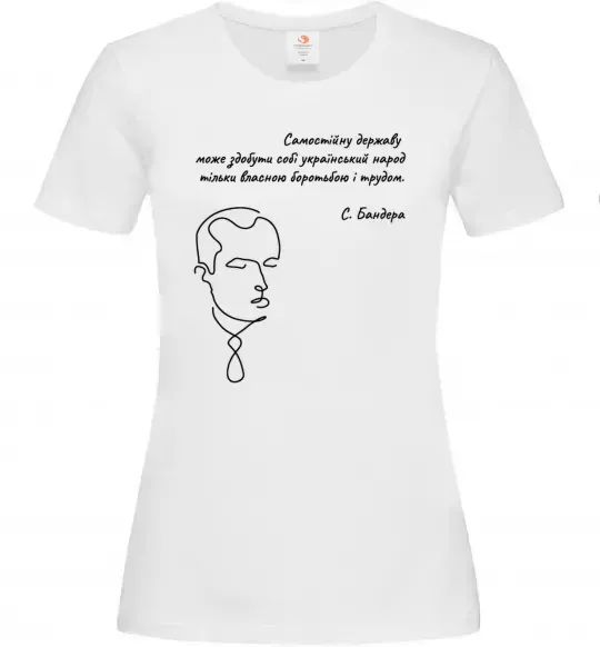 Жіноча футболка Степан Бандера Білий фото
