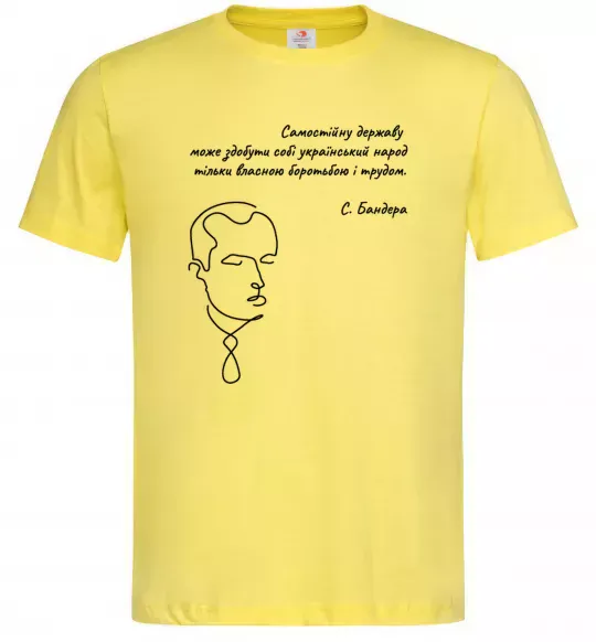 Чоловіча футболка Степан Бандера Лимонний фото