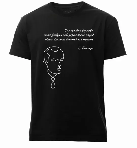 Чоловіча преміум футболка Степан Бандера Чорний фото