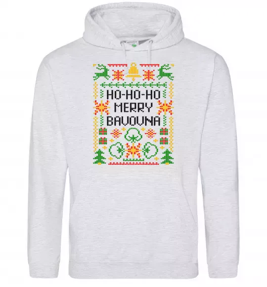 Женская толстовка (худи) Новорічна бавовна Серый меланж фото