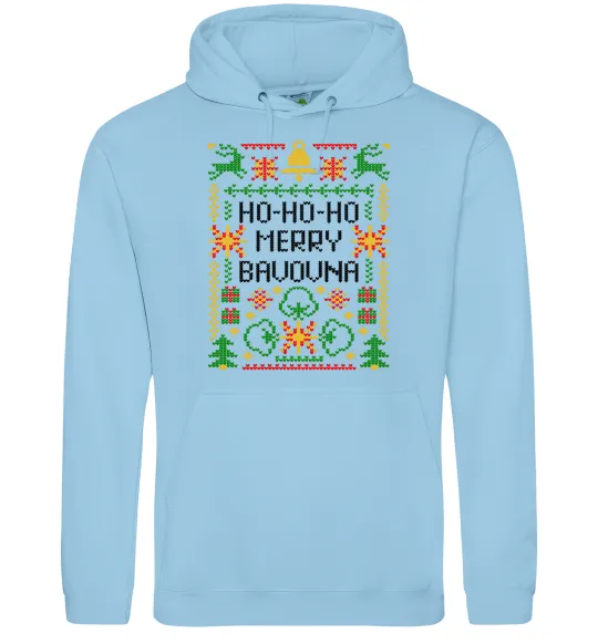 Женская толстовка (худи) Новорічна бавовна Голубой фото