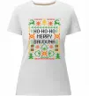 Жіноча преміум футболка Новорічна бавовна Білий фото