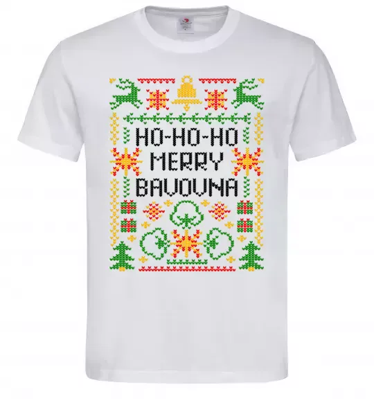 Мужская футболка Новорічна бавовна Белый фото