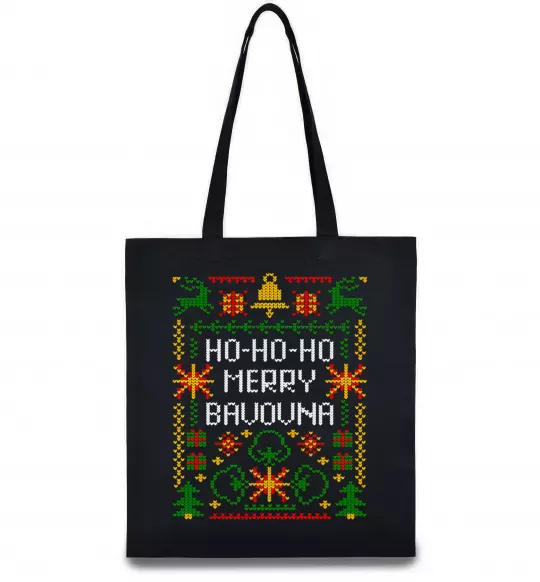 Эко-сумка Новорічна бавовна Черный фото