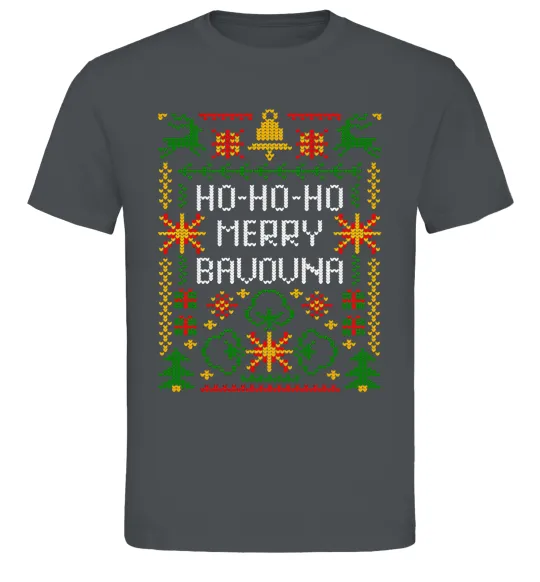 Мужская футболка Новорічна бавовна Графит фото