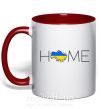 Чашка з кольоровою ручкою Ukraine home Червоний фото