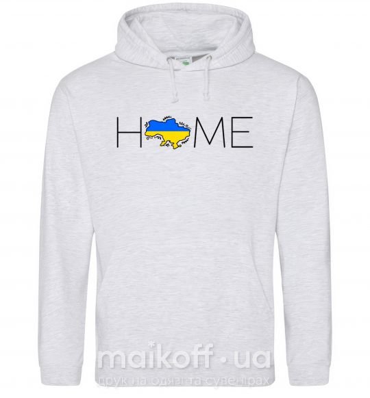Мужская толстовка (худи) Ukraine home Серый меланж фото