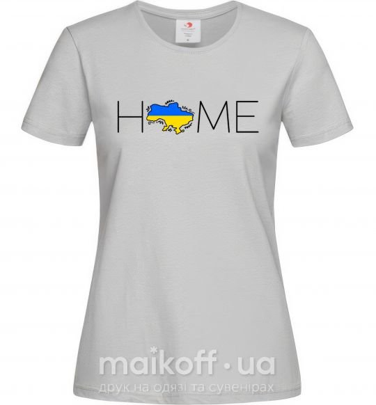 Жіноча футболка Ukraine home Сірий фото