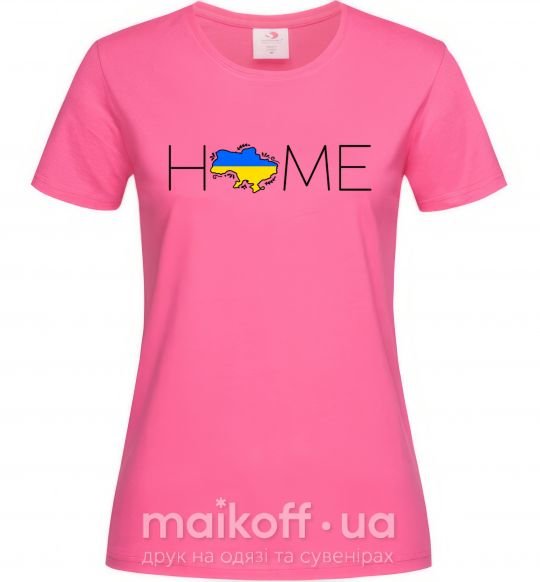 Жіноча футболка Ukraine home Яскраво-рожевий фото