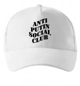 Кепка Anti putin social club Білий фото