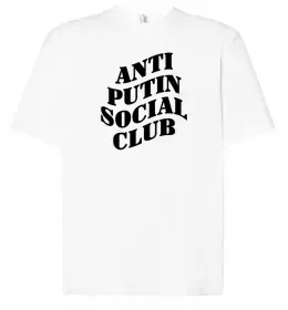 Футболка Оверсайз Anti putin social club Белый фото