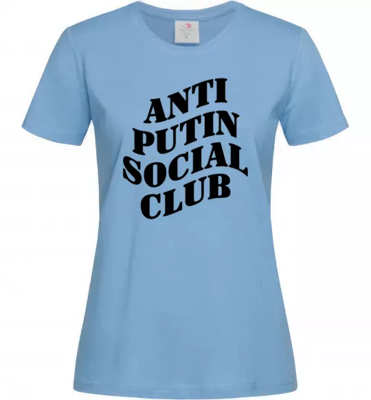 Жіноча футболка Anti putin social club Блакитний фото