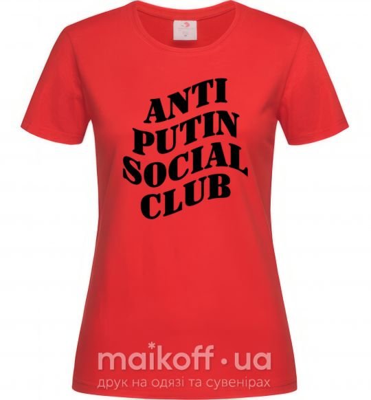 Женская футболка Anti putin social club Красный фото