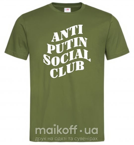 Чоловіча футболка Anti putin social club Оливковий фото