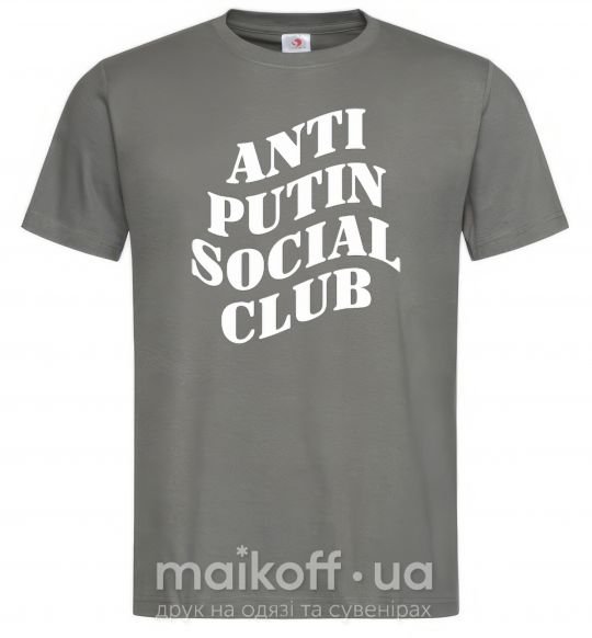 Мужская футболка Anti putin social club Графит фото