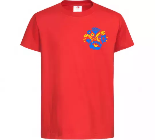 Детская футболка Квіти орнамент ВИШИВКА Красный фото