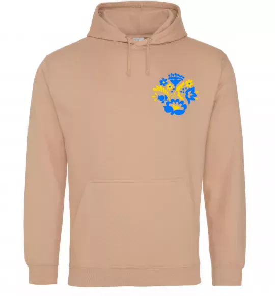 Женская толстовка (худи) Квіти орнамент ВИШИВКА Песочный фото