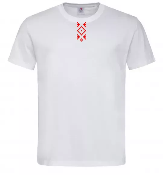 Чоловіча футболка Українська вишиванка ВИШИВКА Білий фото
