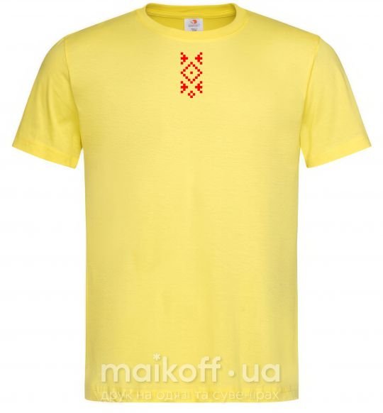 Мужская футболка Українська вишиванка ВИШИВКА Лимонный фото