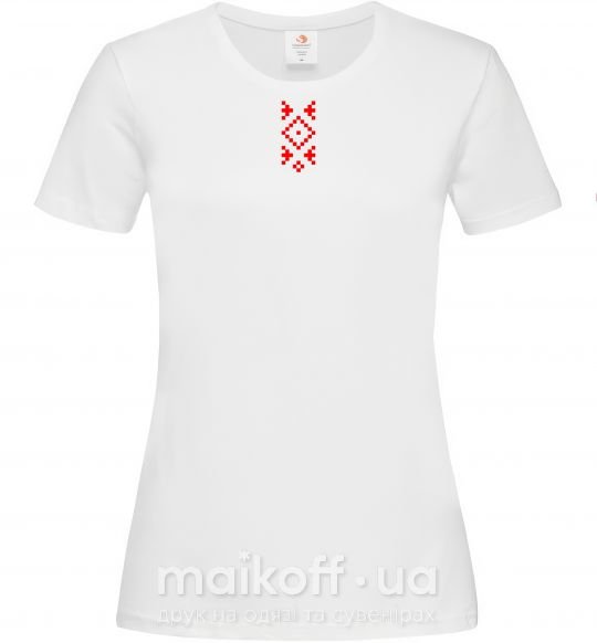 Женская футболка Українська вишиванка ВИШИВКА Белый фото