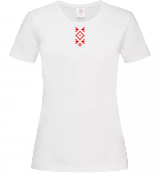 Женская футболка Українська вишиванка ВИШИВКА Белый фото