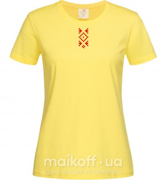 Женская футболка Українська вишиванка ВИШИВКА Лимонный фото