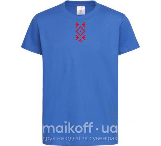 Детская футболка Українська вишиванка ВИШИВКА Ярко-синий фото