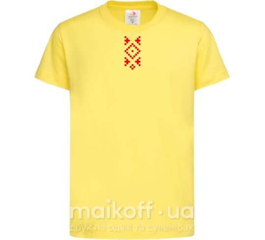 Детская футболка Українська вишиванка ВИШИВКА Лимонный фото