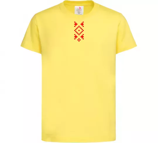 Дитяча футболка Українська вишиванка ВИШИВКА Лимонний фото