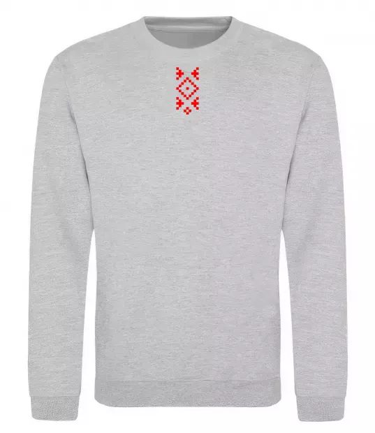 Свитшот Українська вишиванка ВИШИВКА Серый меланж фото