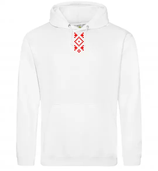 Чоловіча толстовка (худі) Українська вишиванка ВИШИВКА Білий фото