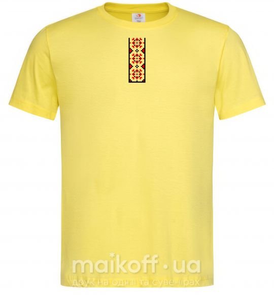 Чоловіча футболка Український орнамент вишиванка ВИШИВКА Лимонний фото