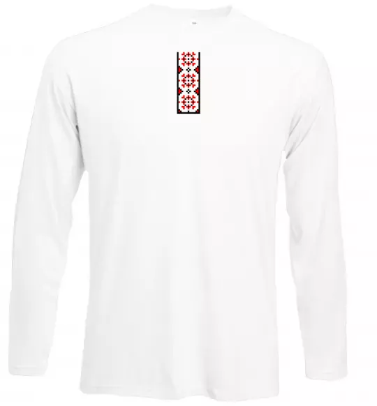 Лонгслив Український орнамент вишиванка ВИШИВКА Белый фото