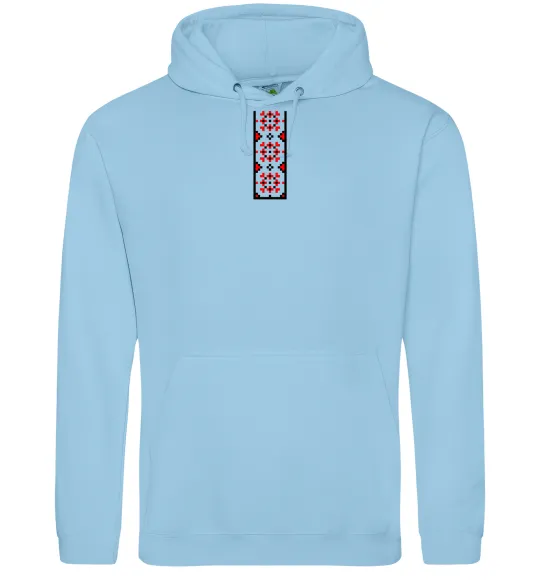 Чоловіча толстовка (худі) Український орнамент вишиванка ВИШИВКА Блакитний фото