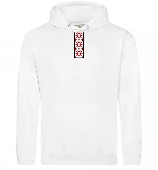 Женская толстовка (худи) Український орнамент вишиванка ВИШИВКА Белый фото