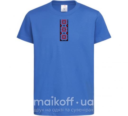 Детская футболка Український орнамент вишиванка ВИШИВКА Ярко-синий фото